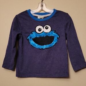 Sesame Street Cookie Monster navy long sleeve shirt